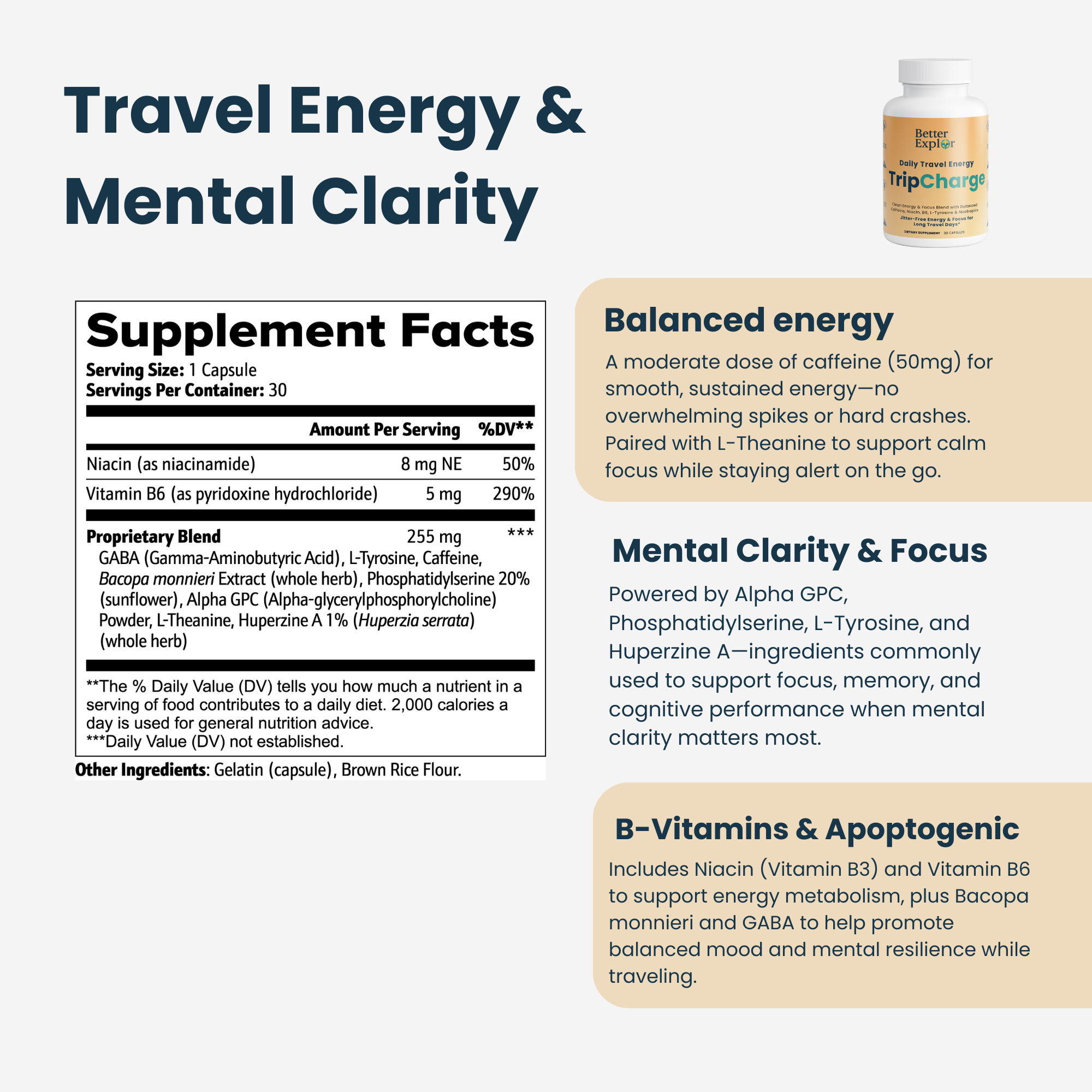 TripCharge: Energy & Mental Clarity for Travel Days
